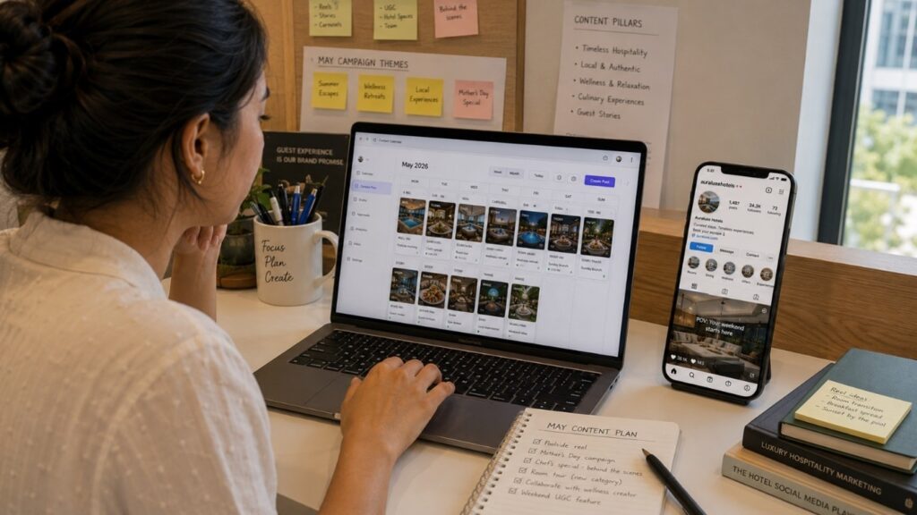 Instagram marketing checklist hotels India 2026 best hotel social media agencies Templatolio
